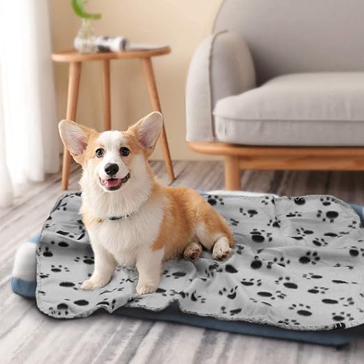 PAWLORAK Dog Blankets for Small Dogs, 6 Pack Puppy Blanket Cute Paw Print Pet Blanket for Dog, Puppy, Cat, Kitten, 24x28 inches