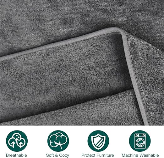 PAWLORAK Dog Blanket Washable for Puppy: 4 Packs Dog Blankets 40”x28” - Fluffy Soft Small Throw for Cat Puppy Kitten Dogs - Fleece Pet Blankets for Bed Sofa Car and Indoor - Grey and Khaki