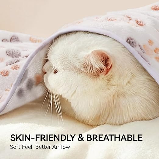 PAWLORAK 1 Pack 3 Blankets Super Soft Fluffy Premium Fleece Dog Blankets for Puppy Cat Pet Blanket Flannel Throw Warm Sleep Dog Paw-3pcs 23x16 inch