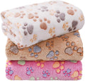 PAWLORAK 1 Pack 3 Blankets Super Soft Fluffy Premium Fleece Dog Blankets for Puppy Cat Pet Blanket Flannel Throw Warm Sleep Dog Paw-3pcs 23x16 inch