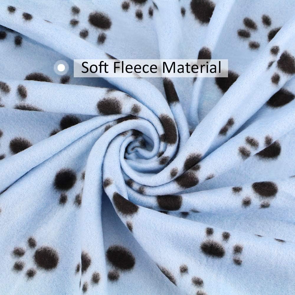 PAWLORAK Dog Blankets for Small Dogs, 6 Pack Puppy Blanket Cute Paw Print Pet Blanket for Dog, Puppy, Cat, Kitten, 24x28 inches