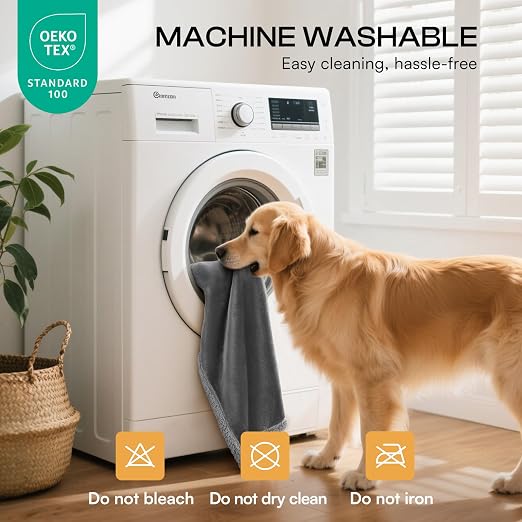 PAWLORAK Waterproof Bed Blanket Washable, Soft Sherpa Fleece Puppy Reversible Throw Blankets for Small, Medium Dog Cat, Furniture Cover Protector Couch from Liquid Pee and Pet Fur,Light Grey,57" x 40"