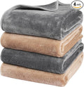 PAWLORAK Dog Blanket Washable for Puppy: 4 Packs Dog Blankets 40”x28” - Fluffy Soft Small Throw for Cat Puppy Kitten Dogs - Fleece Pet Blankets for Bed Sofa Car and Indoor - Grey and Khaki