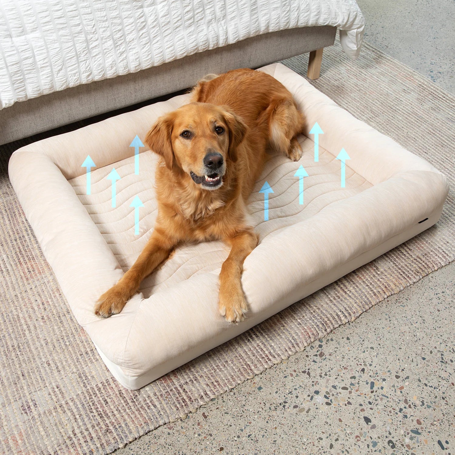 PAWLORAK  Cooling 4-Bolster Dog Bed - Arctic Sand