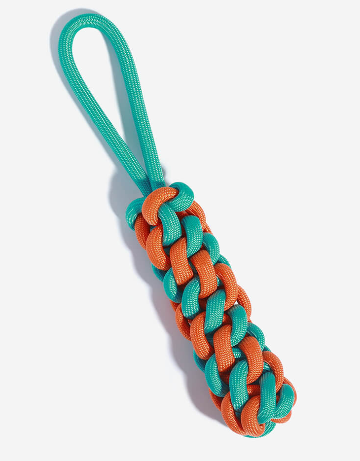 PAWLORAK  Braided Rope Stick Tug Dog Toy - Color Clash