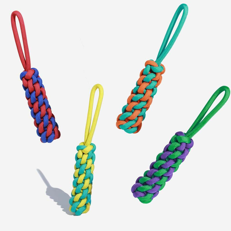 PAWLORAK  Braided Rope Stick Tug Dog Toy - Color Clash