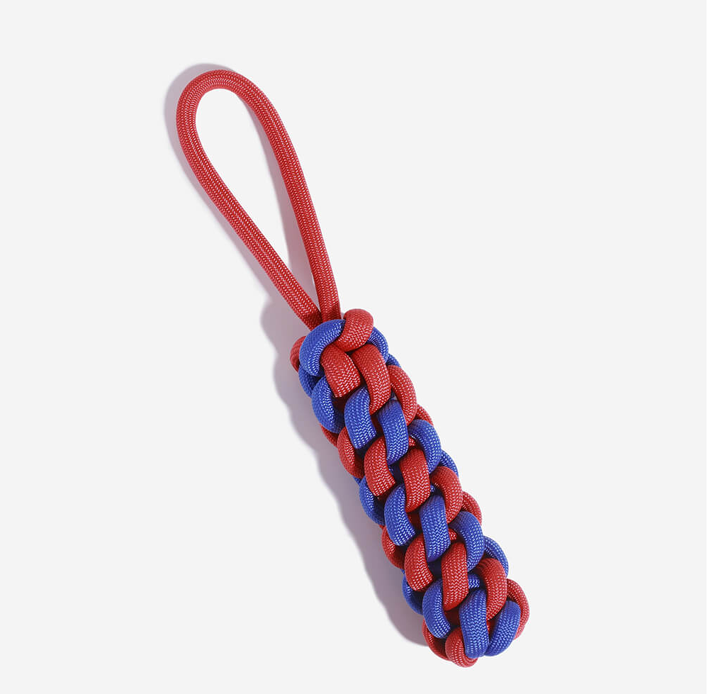 PAWLORAK  Braided Rope Stick Tug Dog Toy - Color Clash