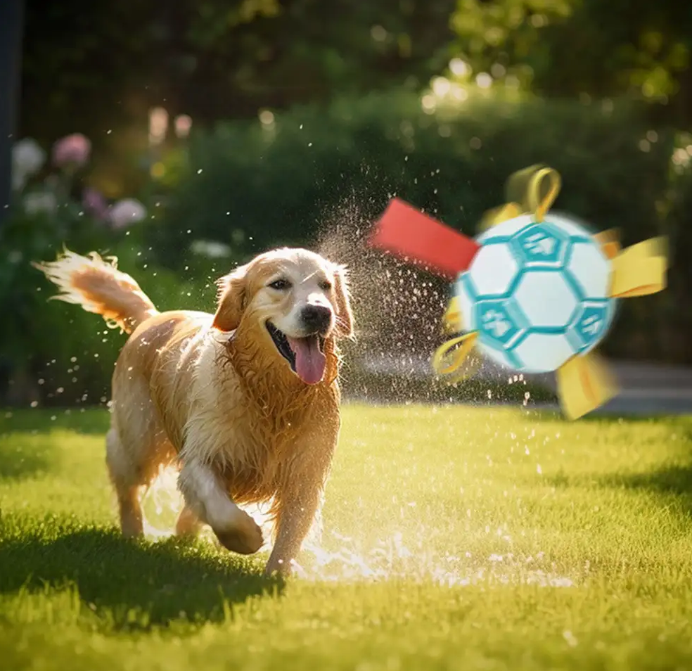 PAWLORAK  Soccer Ball Dog Chew Toy With Straps