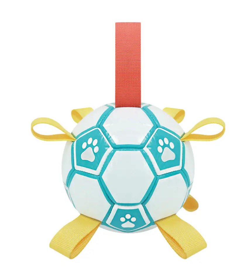 PAWLORAK  Soccer Ball Dog Chew Toy With Straps