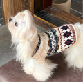 PAWLORAK  Knitted Fair Isle Diamond Dog Sweater