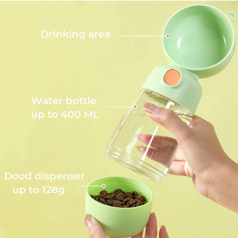 PAWLORAK  2 in 1 Portable Outdoor Dog Water Bottle