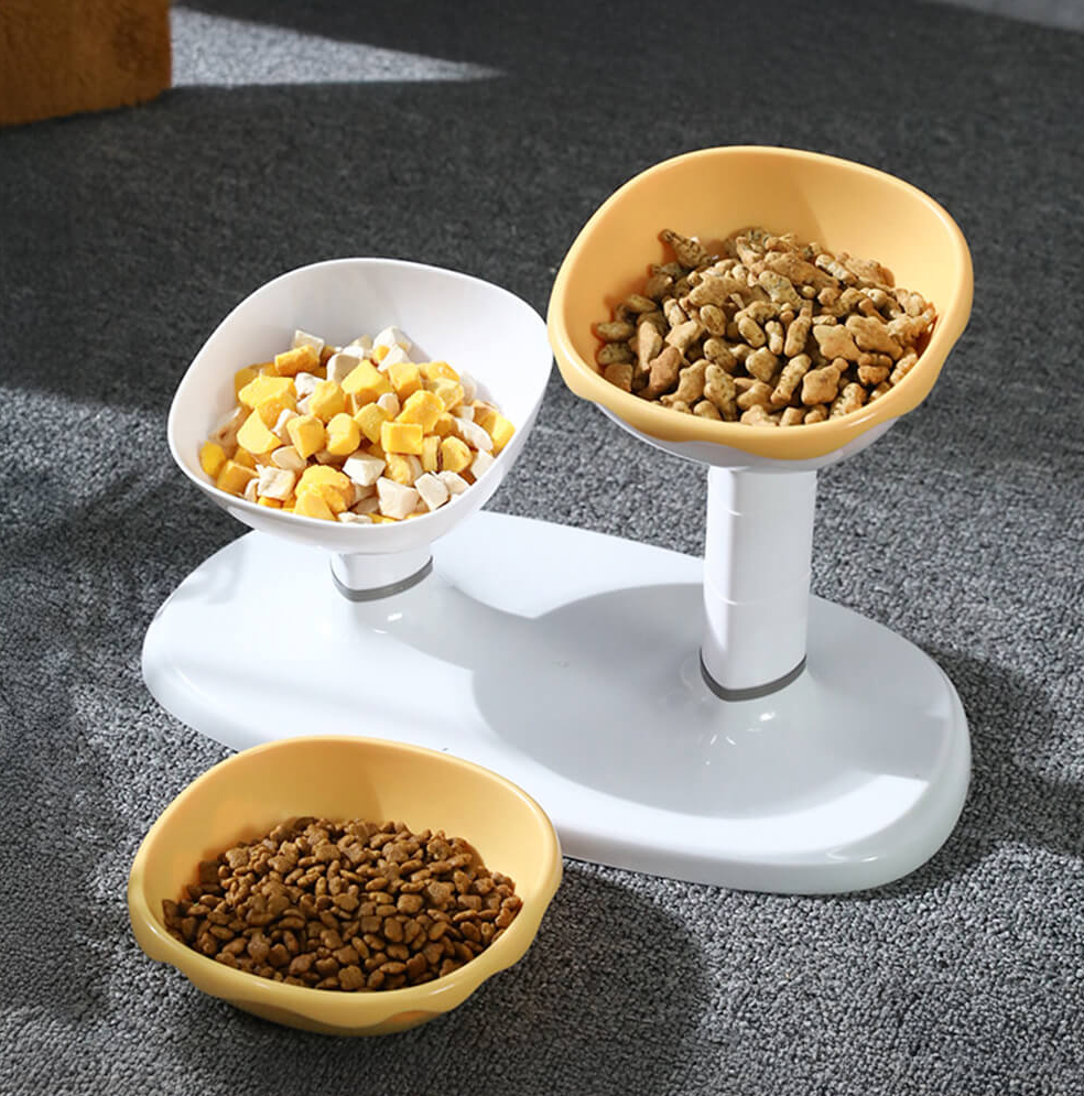 PAWLORAK  Multifunctional Adjustable Neck Protection Double Pet Bowl