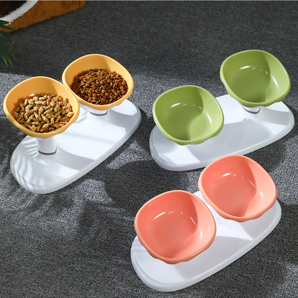 PAWLORAK  Multifunctional Adjustable Neck Protection Double Pet Bowl