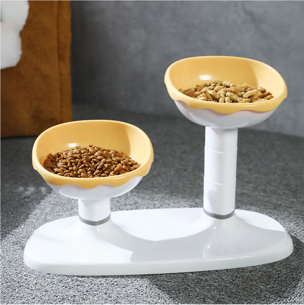 PAWLORAK  Multifunctional Adjustable Neck Protection Double Pet Bowl