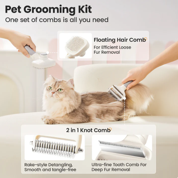 PAWLORAK  3 in 1 Dog Cat Grooming Brush, Double-Sided Deshedding