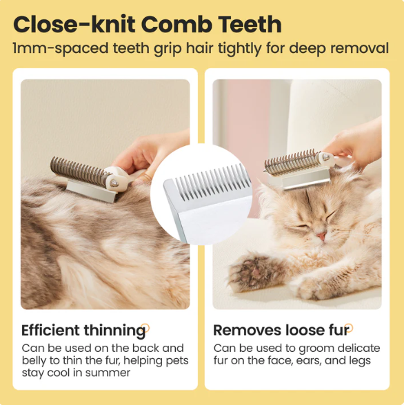 PAWLORAK  3 in 1 Dog Cat Grooming Brush, Double-Sided Deshedding