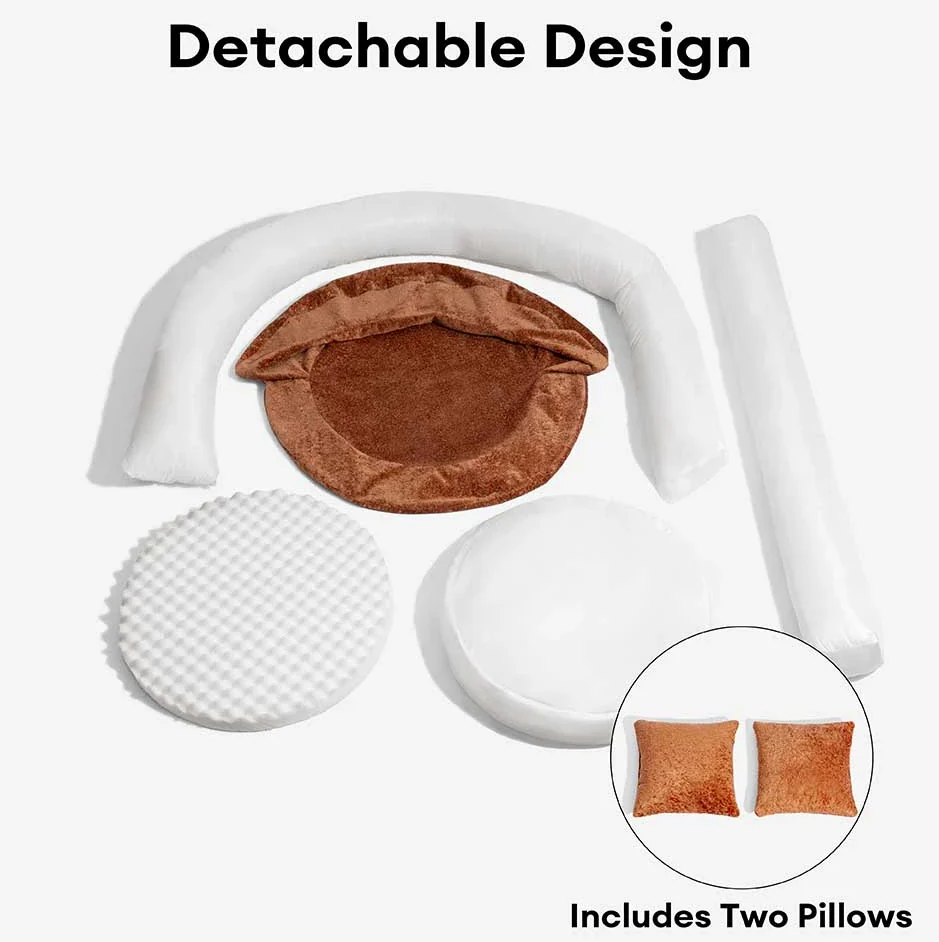 PAWLORAK  Luxe Diamond Velvet Removable Orthopedic Donut Dog Bed With Pillow - DreamNest