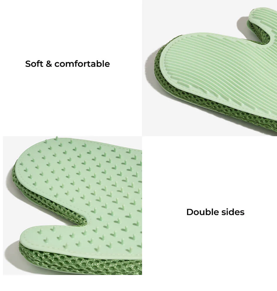 PAWLORAK  Pet Grooming Glove - Silicone Double Sides Pet Floating Brush