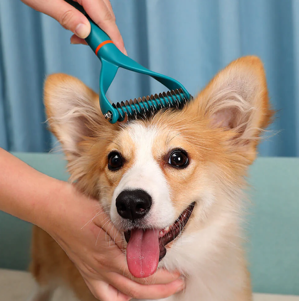 PAWLORAK  Pet Safe Dematting Comb Rake - Double Sided Blades