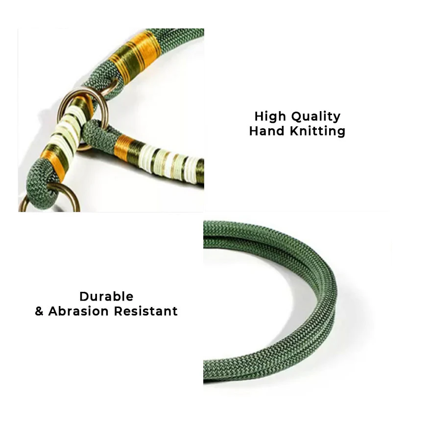 PAWLORAK  Hand-knitted Braided Rope No Pull Cool Dog Accessories Training Collar