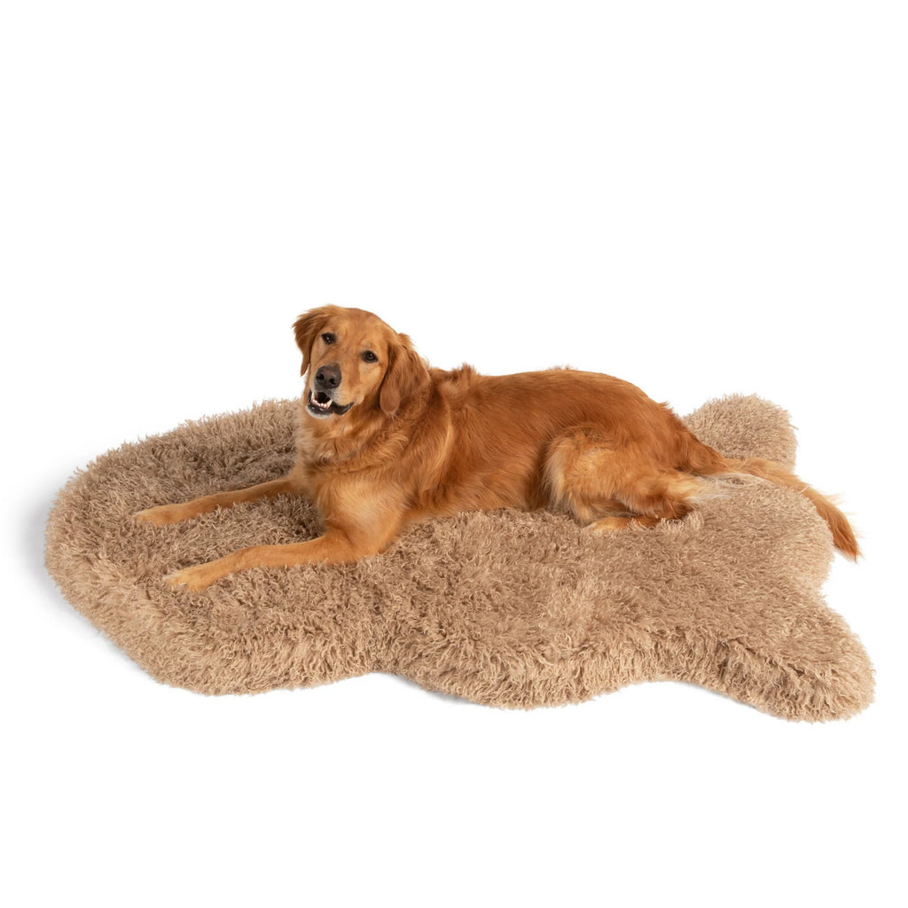 PAWLORAK  LUXE FAUX FURORTHOPEDIC DOG BED - PLUSHSHEEP TAN