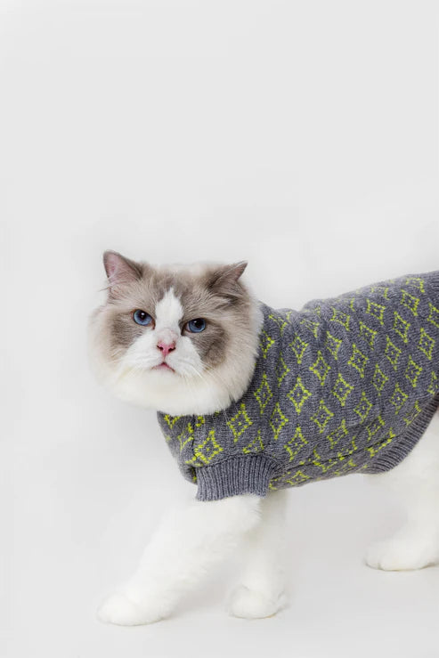 PAWLORAK  Over Glam | Rhombic Jacquard Short Sleeveless Jumper