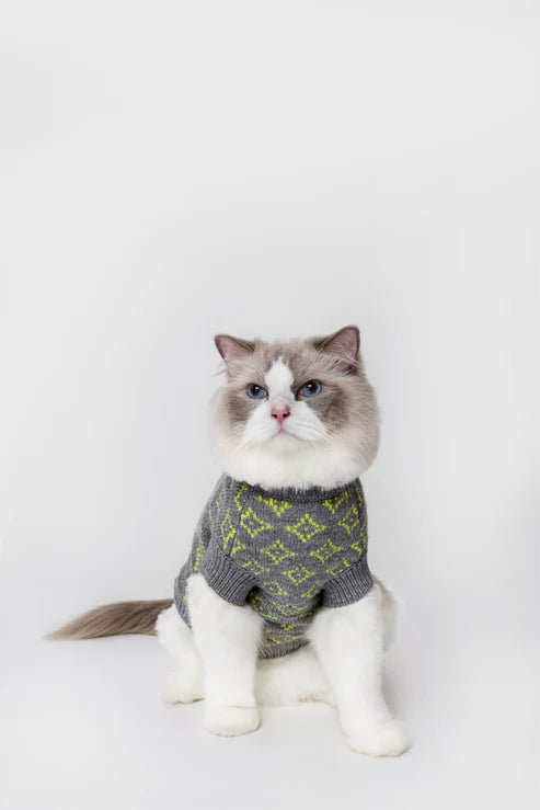 PAWLORAK  Over Glam | Rhombic Jacquard Short Sleeveless Jumper