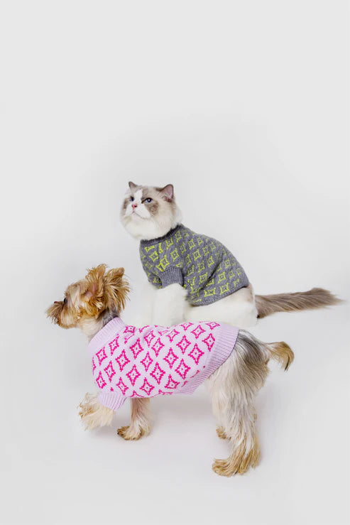 PAWLORAK  Over Glam | Rhombic Jacquard Short Sleeveless Jumper