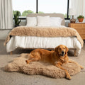 PAWLORAK  LUXE FAUX FURORTHOPEDIC DOG BED - PLUSHSHEEP TAN
